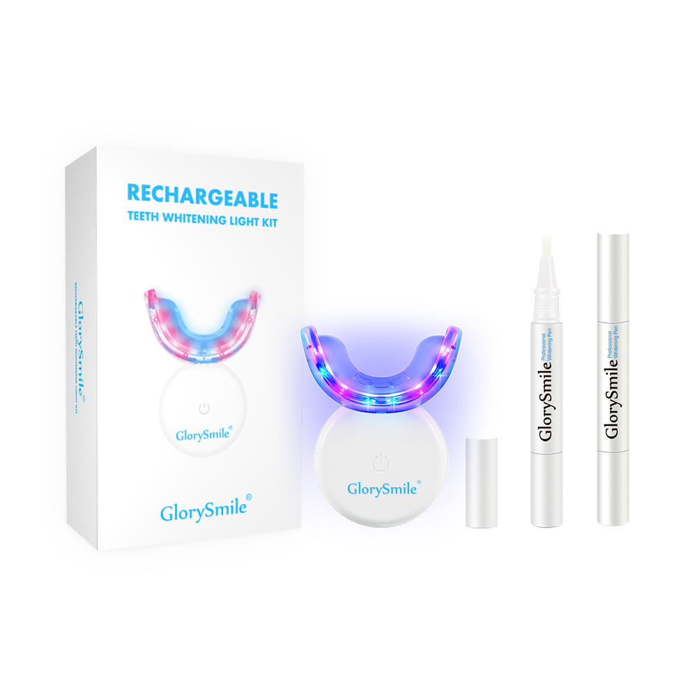 Hottest Selling Home Red&Blue Wireless Rechargeable LED Light Teeth Whitening Kit