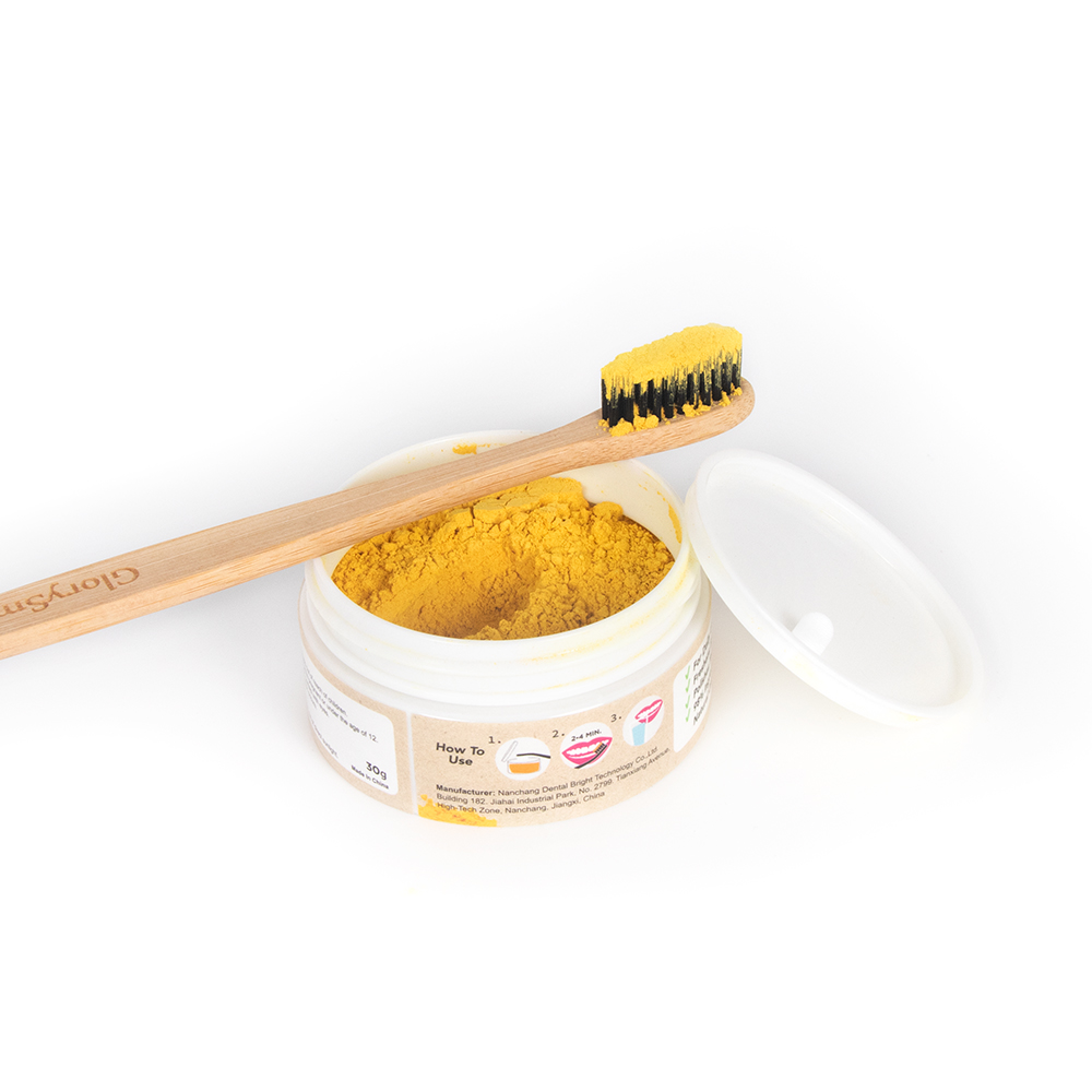 Private Logo 30g 60g Organic Teeth Whitening Turmeric Tooth Powder For Tooth Cleaning